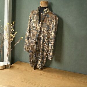 Chic Metallic Patterned Jacket